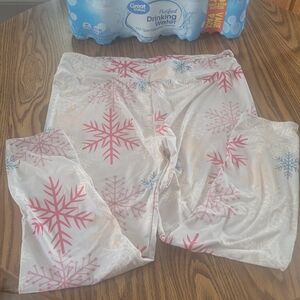 Snowflake Print Pajama Pants